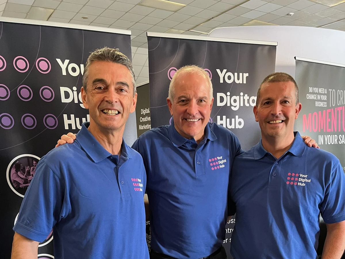 Steve Arnold, Steve Bull MBE, and Tim Hubbard at the Business Expo